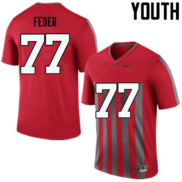 Ohio State Buckeyes #77 Kevin Feder Youth Player Jersey Throwback OSU50102